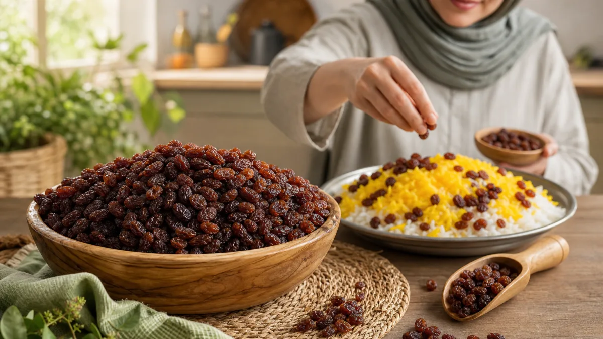 برای پلو کشمش پلویی خانگی یا آماده؟